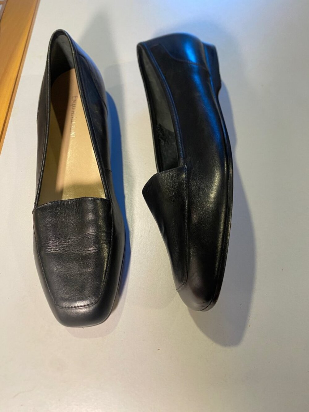 Enzo Angiolini -Size 9M - Womens Casual Slip On Black Leather Loafers